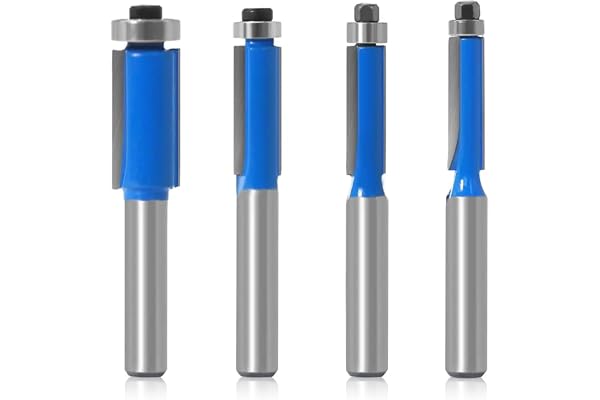 4 stycken spolfräsar 8 mm skaft, frässats för överfräs, spolfräs med kullager ovan, router-bitar för trä, för träbearbetnings