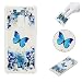 Produktbild HopMore Samsung Galaxy S9 Hülle Silikon Transparent Hüllen Durchsichtig Muster mit Capsule Luftpolster Design Bumper Ultra Slim Dünn TPU Motiv Clear Handyhülle Kawaii One Piece Cover Case Galaxy S9 -- Blau Schmetterling