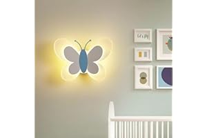 GUANSHAN Lámpara De Pared De Mariposa LED Lámpara De Pared De Cabecera De Dibujos Animados Creativos Soporte De Iluminación De Pared Iluminación De Pared Decorativa para Dormitorio, Habitación De Niños