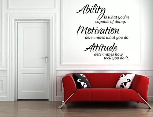 Wall art sticker Motivational Inspirational Life Fittness Quote vinyl wall art sticker (W: 58cm X H: 62cm, Gold)