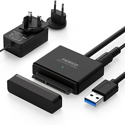 FIDECO USB 3.0 to SATA Adapter for 2.5"/3.5" SATA I/II/III HDD/SSD with 12V 2A Power Adapter, UASP Supported up to 10TB