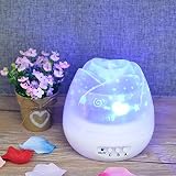 Generic L8-White LED Rose Star Auto Rotate 4 Slideshadow Color Changing Night Light, Plastik, weiß, 12.5 x 12.5 x 12.5 cm - 2