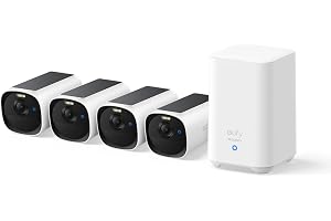 eufy Security eufyCam E40 (HomeBase 2), Utomhus Trådlös Solenergi Säkerhetskamera, 2K-Upplösning med Integrerat Solpanel, Max