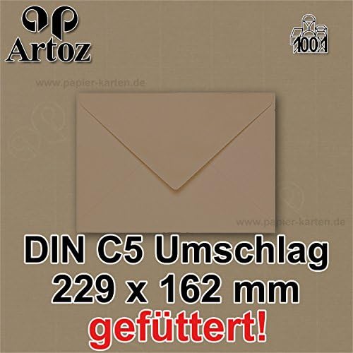Artoz 1001 °C5 Envelopes Lined – 100 g/m²/Action 2016/Parent 50 Pieces 586 - Taupe