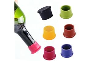 TSUWNO 6er Packung Silikon Kronkorken, in 6 Farben wiederverwendbar, für Wein- und Bierflaschen geeignet.
