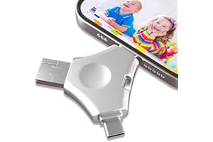 VAEBKUR Pendrive 512 GB de Alta Velocidad 3.0 para iPhone, Memoria USB Externa 4 en 1 para Móviles, Teléfonos, Computadoras y Más - Disco Duro Externo para Datos, Fotos y películas, para Viajes y Oficina