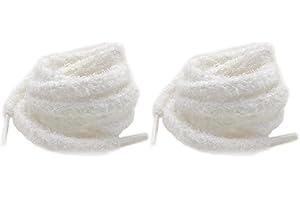 AJUNLKVDR Lot de 2 Paires de Lacet Peluche Lacet Fluffy - 120 cm Ronds,Épais,Lacets de Sport,Lacets de Campus - Élastiques Universels,Doux de Rechange,Taille Unique