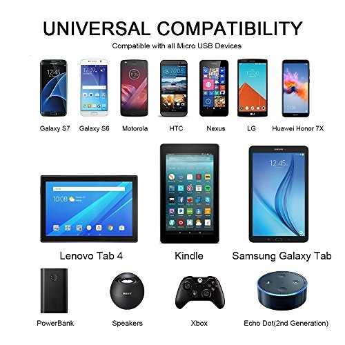 C  ble Micro USB de Chargeur Magn  tique  ZKAPOR  Lot de 2  1M  Magentic Charge et Synchro Donn  es en Nylon Tress   C  ble de Chargement Aimant   Micro USB pour Android Samsung Galaxy S7  S6  Xiaomi Redmi 5  5Plus  Honor 6X  Huawei  LG  Nexus  Kindle  Echo    