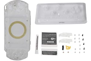 fasient Full Housing Case Cover Kit for PSP 1000, Case Cover Replacement Full Shell Housing Set with Buttons Kit for PSP 1000 Replacement Shell(Transparent)