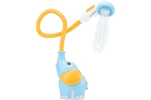 Yookidoo - Douche Éléphant Bleu Orange - Jouet Éveil Sens Bébé - Tuyau Aspergeur - Cadeau 0-2 ans