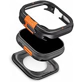 Apple Watch Ultra 49mm Uyumlu Premium Metal Koruma Kılıfı, Al&uuml;minyum Bumper &Ccedil;er&ccedil;eve, Darbe &Ouml;nleyici Kapak Kasa Darbe, &ccedil;izik v