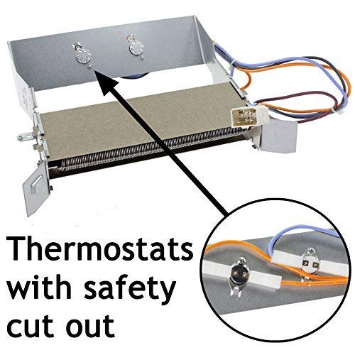 Spares2go Résistance de Chauffage + thermostats pour sèche-Linge Indesit IS70 IS70C ISC70CS IS70CS ISS70 IS70CEX 2200 W