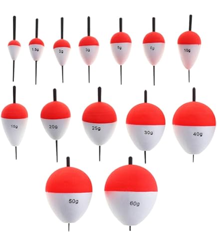 Galleggianti Pesca OriGlam 9 Pezzi - Schiuma Alta Densità, Rosso/Verde/Giallo | Per Trota, Pesce Gatto - Foto 14