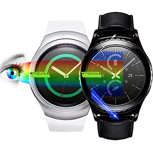 3 x PROTOMAX Displayschutzfolie für Samsung Galaxy Gear S2 / Gear S2 classic Schutzfolie, inkl. Blaulichtfilter PROEYE, Displayschutz Zubehör Smartwatch / Wearable / Fitnesstracker, Screen Protector, 3er Pack