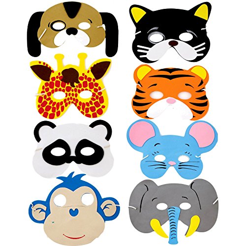 German Trendseller® – 8 x Tiermasken ┃ Dschungeltiere ┃ Schaumstoff Masken┃ für Kinder ┃ Ideal zum Kindergeburtstag und Karneval - 2