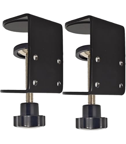 Jhanw Lot de 2 pinces en C robustes et pinces de bureau | Pinces à mâchoires larges en métal pour le travail du bois, pinces d'étagère réglables pour extension de bureau/travail sur