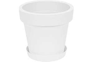 PROSPERPLAST Pot de Fleur avec Soucoupe en Plastique Lofly, Classique, 50 cm diam, Blanc