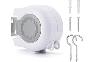 MOBILA MASIDEF Member of The WüRTH Group - Cable tendedero Plegable retráctil, 30 m (2 Cables x 15 m) para Tender la Ropa, Extensible, Ideal para Exterior/Interior, para casa, lavandería/jardín, Gris