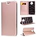 Produktbild SMART LEGEND Lederhülle für Motorola Moto G5s Plus Ledertasche Hülle Rosegold/Rose Gold Schutzhülle Premium PU Leder Flip Case Protective Cover Innere Transparent Weiche Silikon Bookcase Handy Tasche Schale mit Kartenfächer Magnet Standfunktion Etui