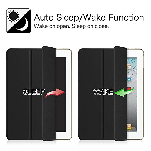 Fintie iPad 2 / 3 / 4 Hülle Case – Ultra Slim Superleicht Schutzhülle mit Lichtdurchlässig Rückseite Abdeckung Smart Cover Tasche mit Auto Schlaf / Wach und Standfunktion für Apple iPad 2 / iPad 3 / iPad 4 Retina Tablet, Schwarz - 4