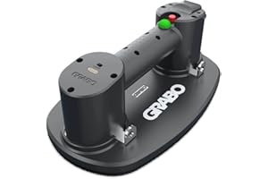 KLENBO Nemo Grabo - Sollevatore elettrico sottovuoto per legno, cartongesso, granito, vetro, piastrelle, cemento, con batteria aggiuntiva, guarnizione in schiuma di gomma di ricambio