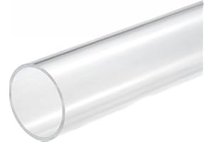 sourcing map Acrylic Pipe Clear Rigid Round Tube 41mm ID 45mm OD 10" for Lamps and Lanterns, Water Cooling System