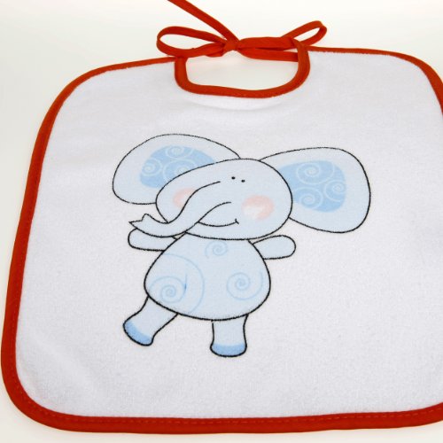 natubini Lätzchen 7-er Set, bunte Safari-Freunde, 7-Tage-Lätzchen Set aus weißem flauschigem Frottee mit Jersey-Einfassung, Einheitsgröße - 2