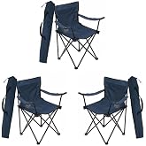 Bofigo 3 Piece Camping Chair Folding Chair Garden Chair Picnic Beach Balcony Chair Blue