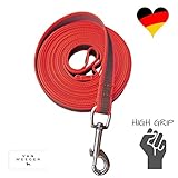 hundeleine biothane 5m BESTE QUALITÄT | Made in Germany | Das 2 cm breite hochwertige Gurtband besteht aus strapazierfähigem Nylon. Die sechs durchgehenden Gummiraupen sorgen für ein unbeschreibliches Griffgefühl in jeder Lebenslage. Selbstverständlich erfüllen auch die Karabiner höchste Qualitätsansprüche.