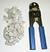 Produktbild MHP ® Bundle - Crimp-Werkzeug, 10 Stiefel + 10 Crimps / Crimping Tool RJ45 8P / 8C schneidet, Streifen, Crimp / 10 RJ45 CAT 5e Stecker & Stiefel / Ethernet-Crimp-Anschlüsse + Gummistiefel
