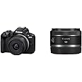 Canon EOS R50 + RF-S 18-45mm F4.5-6.3 IS STM + RF-S 55-210mm F5-7.1 IS STM & RF 50mm F1.8 STM Lens - Compact and Lightweight Lens for EOS R-Series Cameras
