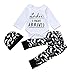 Produktbild Trada 3 STÜCK Baby Jungen Strampler Brief Drucken Langarmshirt Tops + Bart Drucken Hose Leggings +Hut Outfits Set Babykleidung 0-18 Monate Alt (18 Monate Alt, Weiß)