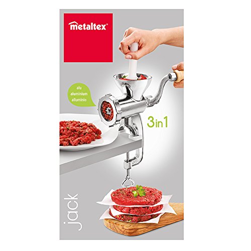 Metaltex 251721010 Jack Fleischwolf Alu Größe 5, Aluguss, Silber, 13,5 x 9,5 x 24 cm, 4 Einheiten - 5