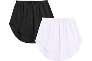 DOINEUFL Blusenrock Damen - Blusenrock Verlängerung mit Knöpfen, Eleganter Blusenrock für Damen