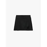Slim Fit Yırtma&ccedil; Detaylı Viskon Karışımlı Mini Spor Şort Etek
