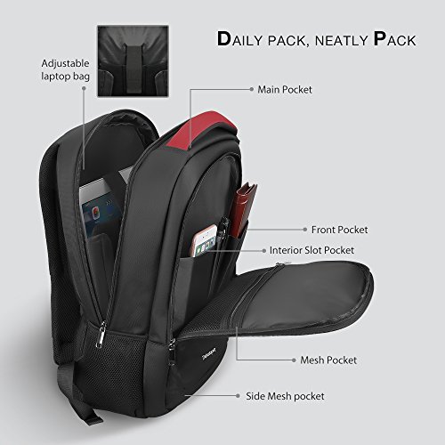 Tr  sutopia DP Herren Rucksack  Wasserdicht  Reiserucksack f  r Business und Freizeit  Schwarz
