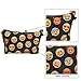 Women's Girls Make Up Bag Wash Bag Toiletry Cosmetics Wallet Pencil Pen Holder Organiser Pouch Case (L22 x H14 x W8 cm, EMOJI BLACK)