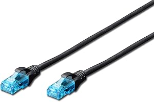 DIGITUS Kabel LAN Cat 5e - 2m - Kabel sieciowy CCA z RJ45 - Nieekranowany U/UTP - Kompatybilny z Cat6 i Cat5 - Czarny