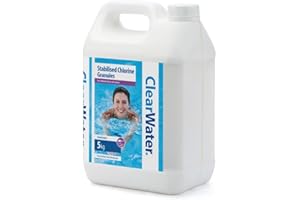 Clearwater Chlorine Granules for Hot Tub Spa and Swimming Pool Water Treatment for Rapid Disinfecting and Cleaning, Jerry Can, 5 kg