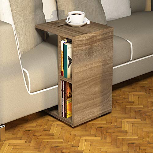 Homemania Tavolino da Caffè Ceylin, Per Salotto, Soggiorno, Ufficio-Tavolo D'Appoggio, Noce, 35 x 57.5 x 45 cm