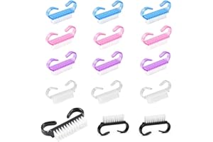 RHQFDM 15 Stück Nagelbürste Set,Nagelbürste mit Harten,Handwaschbürste,Fingernagelbürste,Nagelbürste mit Halterung,für die Tägliche Handreinigung für Kinder und Erwachsen(Vier Farben)