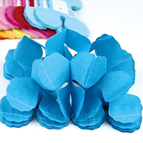 SUNBEAUTY Blaue Serie Blau Papier Dekoration PomPom Wabenbälle Girlande Babyparty Dekor Serie (Blau) - 6