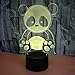 Produktbild Nette Panda 3D Nachtlicht Kreative Elektronische Illusion 3D Licht LED 7 Farbe USB Touch Tischlampe Kind Geschenk 1 Touch Schalter