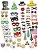 Produktbild MotGlobal 58 pcs Komisch Fotorequisiten Fotoaccessoires DIY Kit mit Emoji für Alle Arten von Party