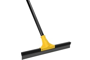 KEFANTA Floor Squeegee Outdoor Heavy Duty, 45 cm Rubber Squeegee Broom with Long Handle 163cm for Cleaning Garage Courtyard Bathroom Shower Glass Window Tile Concrete Deck Marble Water