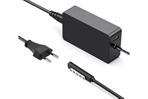 AUKEH Surface Caricatore,Adattatore di Alimentatore 48W 12V 3.6A per Microsoft Surface RT/2 Caricatore,Surface Pro 1/2 Caricatore 1536 con Una Porta USB e Un Cavo di Estensione