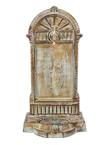 Standbrunnen 64cm Waschbecken 11kg Brunnen Eisen grün Wandbrunnen Antik-Stil - 3