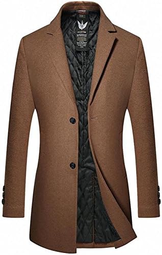 Men's Autumn Winter Woolen Jacket Coat Thickening Lapel Collar Single-breasted Casual Business Gentleman Clothes Slim Fit , camel , xxl