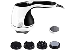 AOPOW Electric Handheld Massager Deep Tissue - Portable Muscle Body Hand Massage Machine with 4 Vibrating Massage Heads for Back Shoulder Neck Arm Waist Legs Foot Pain Relief