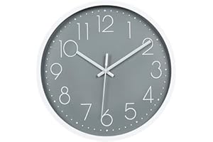 HOZZWHOO Modern Wall Clock, 12 Inch Silent Non-Ticking Nordic Style Wall Clocks for Living Room, Office, Bathroom, Kitchen
